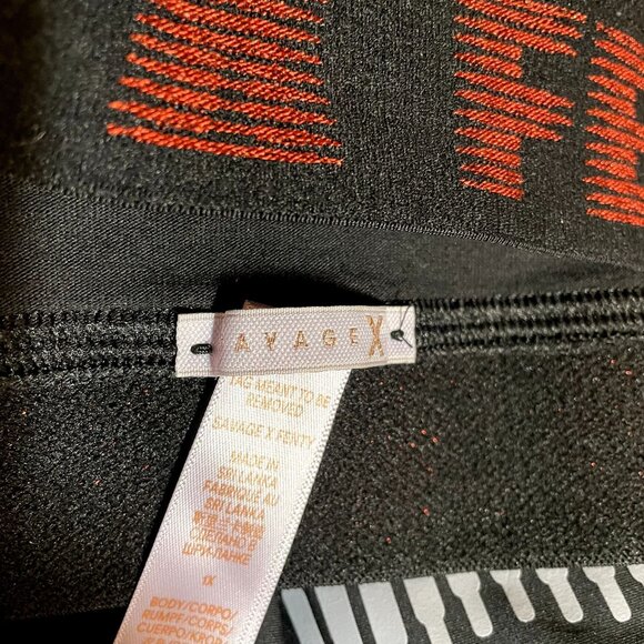 Savage x Fenty Black and Red Cross Bust Forever Savage Cotton Bralette Size 1X - Picture 5 of 6